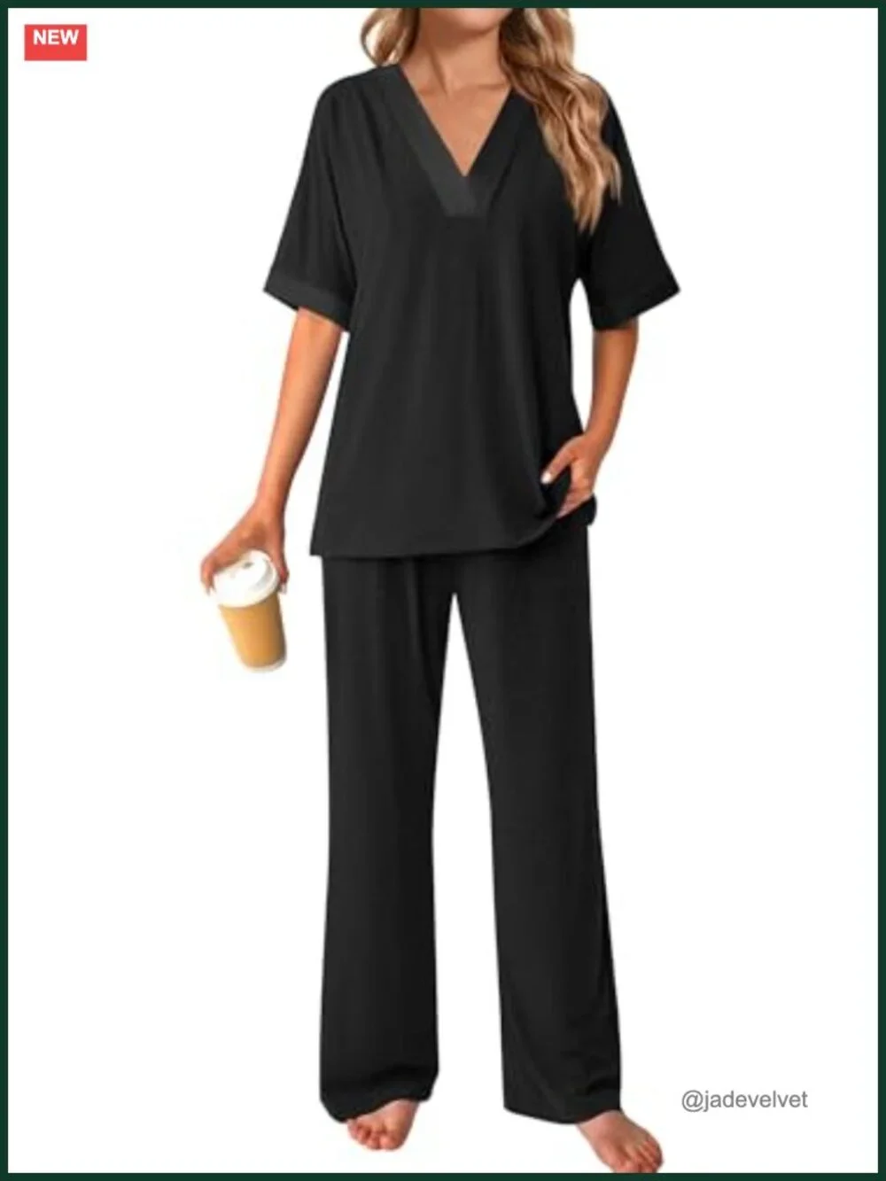 Women's Two Piece Pajama Set 3/4 Sleeve Sleepwear Nightwear Loungewear Lounge
